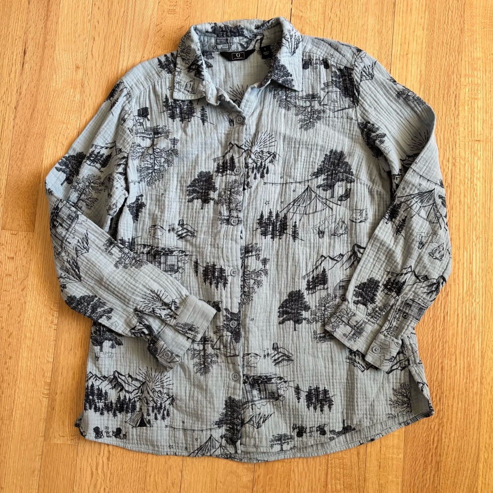 G by Giuliana Women’s button down camping shirt 100% cotton